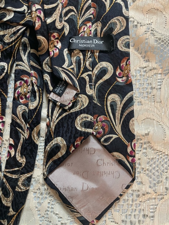 Dior Other - Dior Men Jeans - Silk Black with Beige, Gold and Pink Floral Print